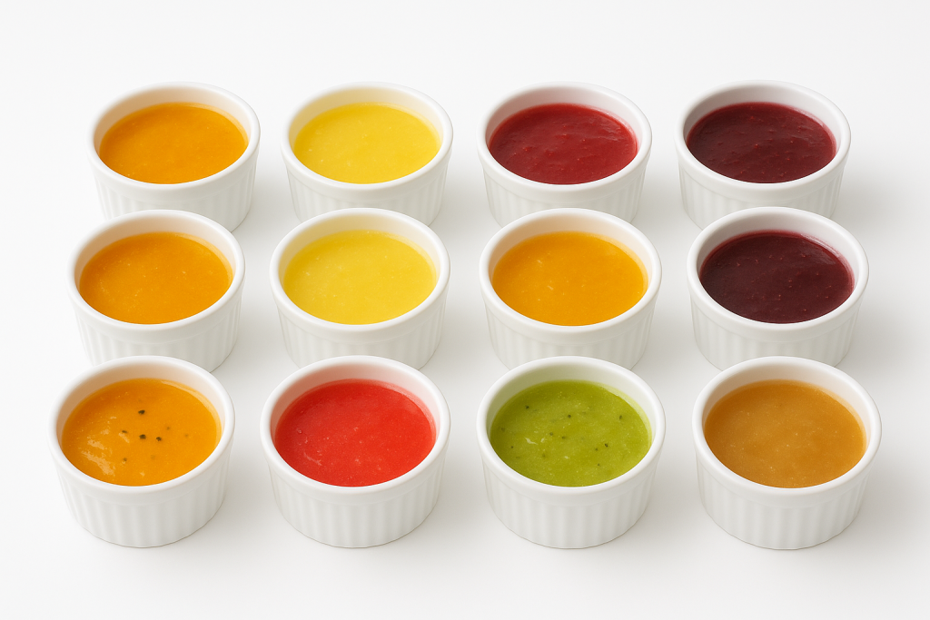 Range of Fruit Coulis Flavours